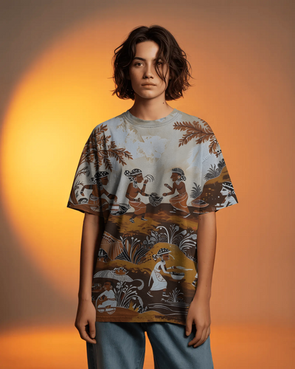 Unisex Warli Oversized Tee