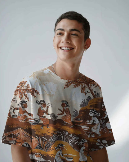 Unisex Warli Oversized Tee