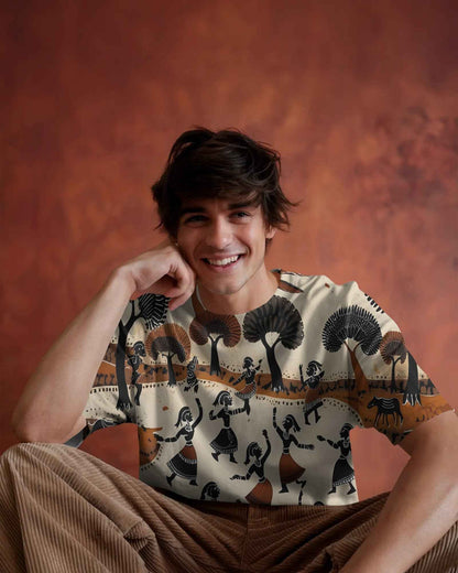 Unisex Warli Dance Oversized Tee