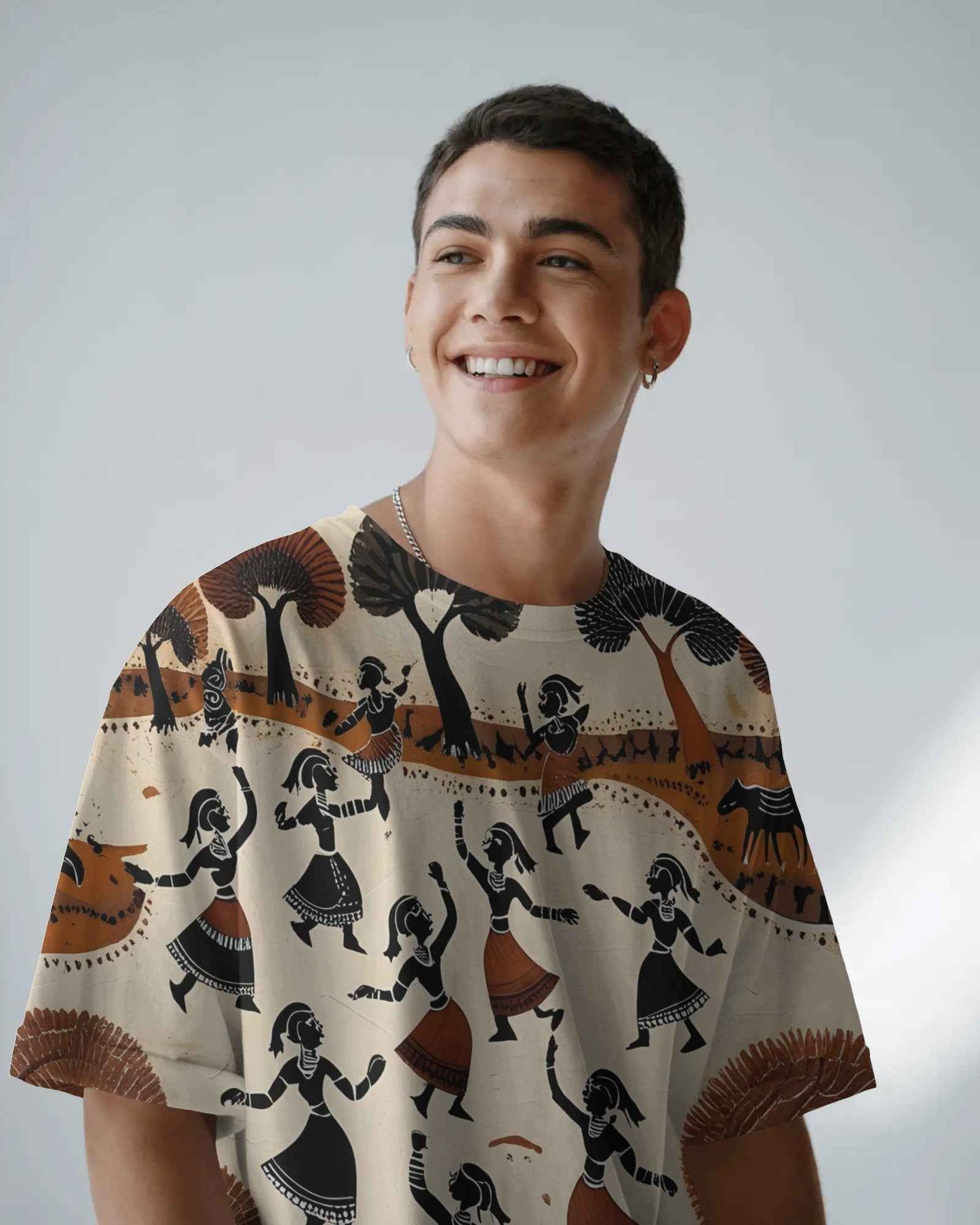 Unisex Warli Dance Oversized Tee